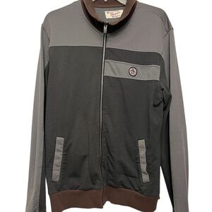 Original Penguin Men's Black and Brown Zip Up Sweater